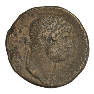 sestertius, Hadrian (76–138; Roman emperor 117–138); Obverse: bust of Hadrian with laurel wreath