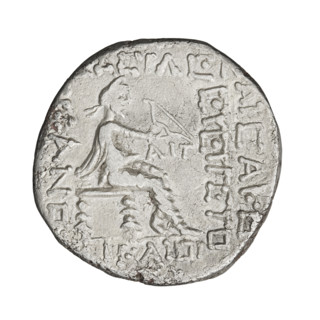 Tetradrachm of Phraates V (2 BC–4 AD), Parthian Kingdom, Iran. Obverse: bust of Phraates V facing