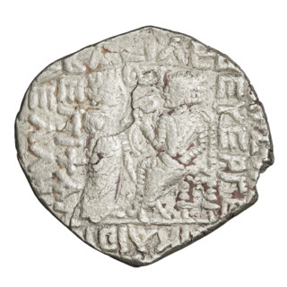 Tetradrachm of Vardanes II (55–58). Obverse: bust of Vardanes II left wearing a diadem. Reverse: