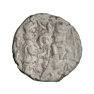 Tetradrachm of Vologases V (191–208). Obverse: bust of Vologases V wearing a tiara, facing left.