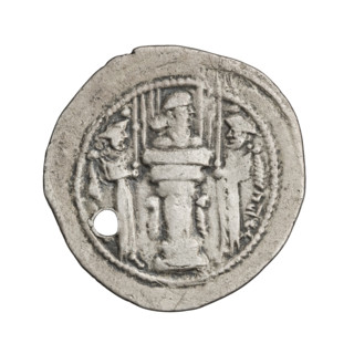 drachma, Shapur III (ruler of Persia; 383–388), busts, swords, globes, crowns, altars, Iran,