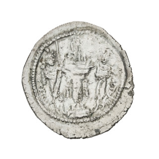 drachma, Yazdegerd I (ruler of Persia; 399–420), busts, moons, altars, crowns, wings, Iran, Persia,