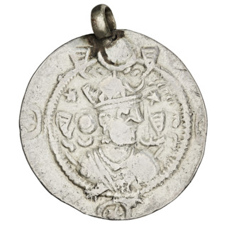 drachma, Kavadh I (ruler of Persia; 488–496 and 498–531), busts, crowns, crescents, ribbons,