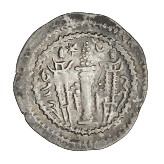 Drachma of Kavadh I (ruler of Persia; 488–496 and 498–531). Obverse: bust of Kavadh I facing right;
