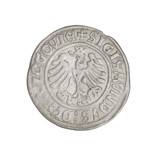 Glogów grosz, Sigismund I the Old (King of Poland; 1506–1548). Obverse: Pogon (coat of arms).