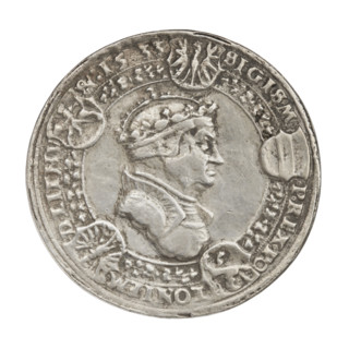 Crown medal thaler, Sigismund I the Old (King of Poland; 1506–1548). Obverse: Bust of Sigismund I