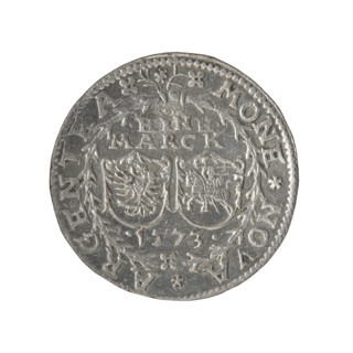 Livonian mark (fine), Chodkiewicz, Jan Hieronimowicz (ca. 1537–1579), (administrator of Livonia);