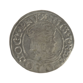 Gdansk grosz, Sigismund I the Old (King of Poland; 1506–1548). Polish coin, Jagiellon dynasty.