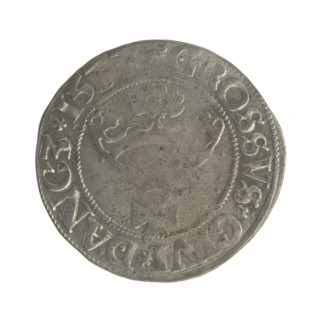 Gdansk grosz, Sigismund I the Old (King of Poland; 1506–1548). Polish coin (1533). Obverse: Crowned