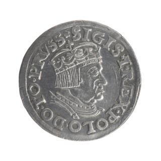Gdansk trojak, Sigismund I the Old (King of Poland; 1506–1548). Polish coin (trojak), 1537.