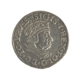 Gdansk trojak, Sigismund I the Old (King of Poland; 1506–1548), iconography: Polish coin, male