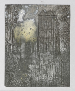 View of St. Mary's Basilica in Gdansk from Piwna Street; verso: View of a medieval building in the