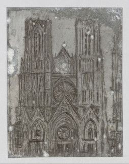 Reims Cathedral Facade; Jablczynski, Feliks (1865–1928); graphic artist; Polish graphics; Poland;