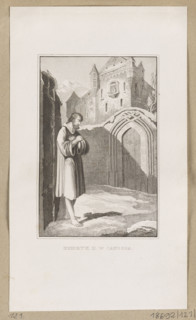 Henry IV in Canossa, illustration, 1853–1857. Steel engraving, graphic print, album; 13.6 × 9.1 cm.