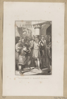 Widukind and Charlemagne. Composition enclosed in a double linear frame. Depiction of Widukind
