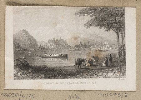 View of Buda and Pest in Hungary, William Floyd (fl. 1832–1877), graphic artist; steel engraving,