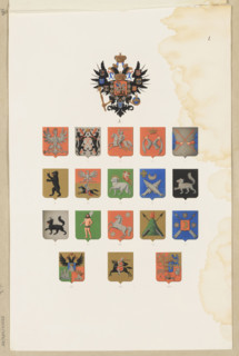 Description and coats of arms of the provinces mentioned in the tsarist title, table I, graphic