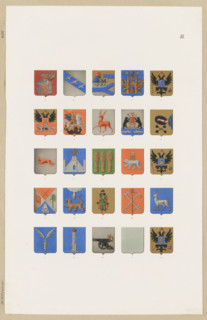 Coats of arms (sketches) table III; graphic artist; Boczkowska, Maria Celestyna (1840–1931); coats