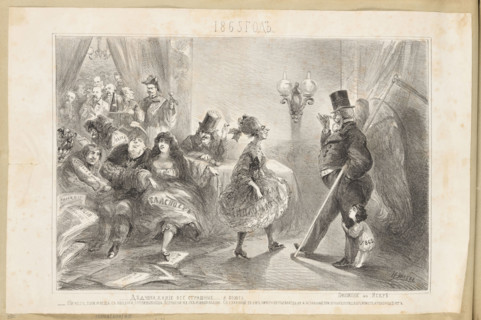 Year 1865 - drawing and satirical text, supplement to 'Iskra', graphic artist, albums, Boczkowska,