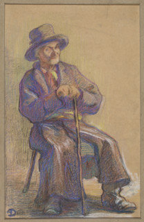 Seated Peasant, Antonina Dunin-Sulgostowska (1870–1940), ca. 1909–1910. Pastel drawing, 45.8 × 35.8