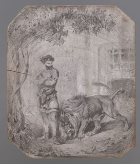 The caretaker and the lion, illustration to 'Konrad Wallenrod' by Adam Mickiewicz. Niewiarowicz,
