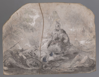 The Death of Grazyna, illustration for 'Grazyna' by Adam Mickiewicz. Rymwid finds the dying Grazyna