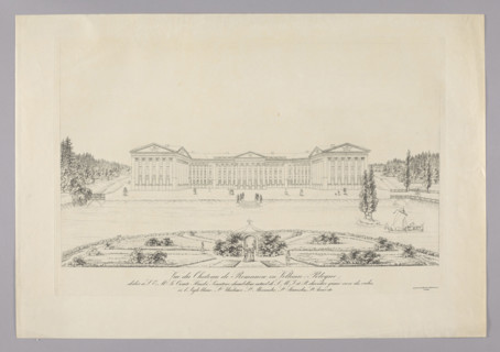 View of the palace in Romanów, by Gustav Friedrich Amalius Taubert (1755–1839), graphic print,
