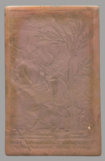 Recto: Saint Joseph Kalasanty prepares the fall of the demon. Verso: Fragment of an inscription in