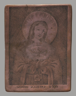 Recto: Our Lady the Bride of the Holy Spirit (Ecce Ancilla Domini); verso: Monogram MARYA, graphic