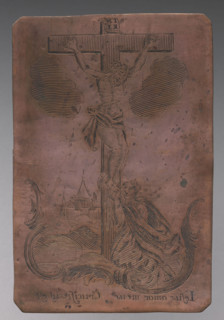 Iesus amor meus Crucifisus est (Christ on the Cross and Mary Magdalene). Reverse: S. Theresa (Image