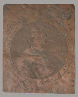 Portrait of Pope Leo X (Giovanni de' Medici, 1475–1521) in a circular (tondo) format decorated with