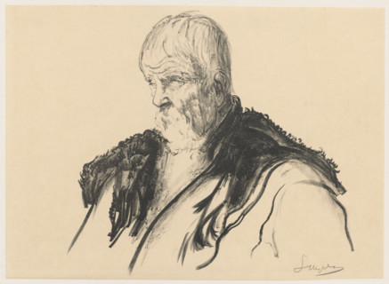 Old peasant (without a hat), Wyczólkowski, Leon (1852–1936), graphic artist; Pruszynski, Aureliusz