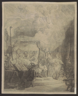 The Dormition of the Blessed Virgin Mary, Rembrandt van Rijn (1606–1669), graphic artist, religious