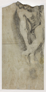 Fragment of the figure of the Crucified Christ, draughtsman Benedykt Tyszkiewicz (1904–1956);