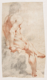 St. Sebastian and St. Catherine, Morazzone (1573–1626), draughtsman; Bonola Codex; Italian drawing