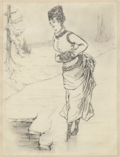 A Maid Hiding a Top Hat and Cane from Her Master, Grévin, Alfred (1827–1892), draughtsman; genre