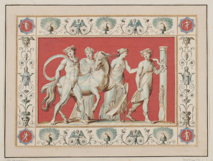 Vestigia delle Terme di Tito. The triumph of Bacchus. Quadro from the central field of the vault