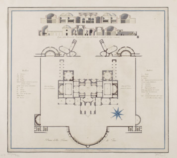 Vestigia delle Terme di Tito. Vault decoration in room 12, Carlone, Marco (1742–1796), graphic