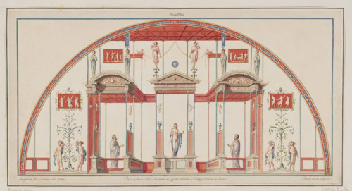 Vestigia delle Terme di Tito. Kidnapping of Hippodamia. Quadro from the vault decoration of room