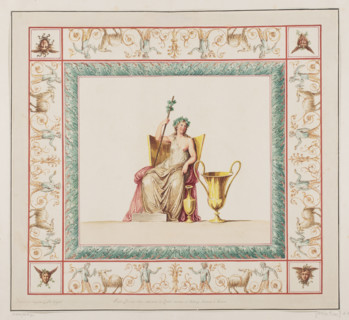 Vestigia delle Terme di Tito. Apollo. Quadro from the vault decoration of room 15, Carlone, Marco