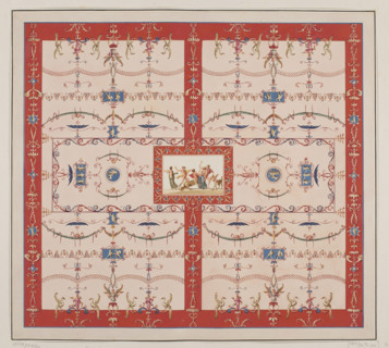 Vestigia delle Terme di Tito. Mars and Venus. Quadro from the vault decoration of room 15, Carlone,