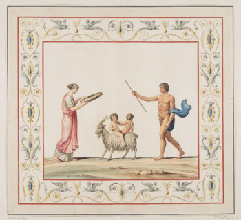 Vestigia delle Terme di Tito. Decoration of the vault called in fondo gensola, in room 29, Carlone,