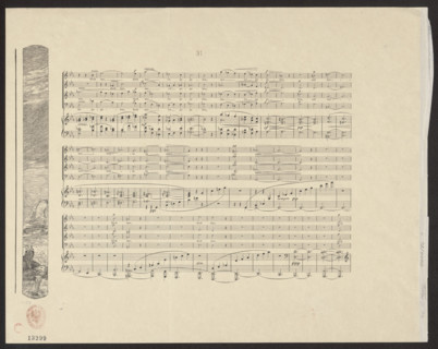 Vignette with a desert scene (right side of the performance), plate 35, Brahms's Fantasy, Op. XII;