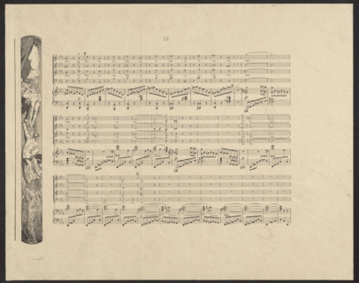 Vignette with people climbing a mountainside, pl. 33, Brahms' Fantasy, Op. XII; vignette with a
