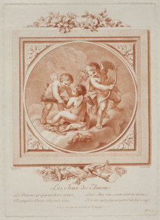 Les Jeux des Amours, composition in tondo. After Giovanni Battista Cipriani (1727–1785), drawing;
