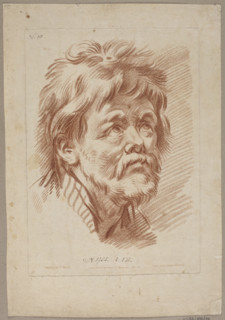 Study of a Man's Head; Bonnet, Louis Marin (1736–1793), graphic artist; after Boucher, François