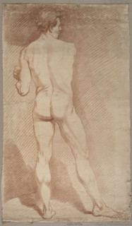 Study of a standing male nude seen from behind. Demarteau, Gilles (1722–1776), publisher and