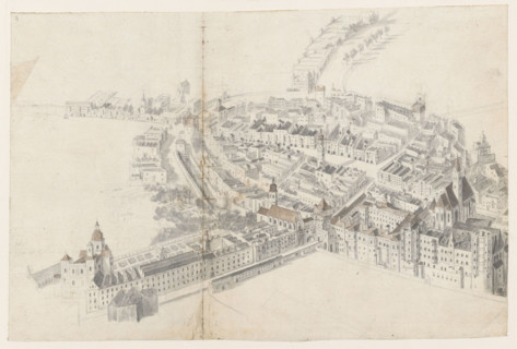 Innsbruck from a bird's eye view, Ouden Allen Folpert van (1635–1715); ca. 1690; drawing, height 31