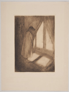 Girl at the Window, Munch, Edvard (1863–1944), graphic artist; Felsing, Kupferdruckerei (Darmstadt,