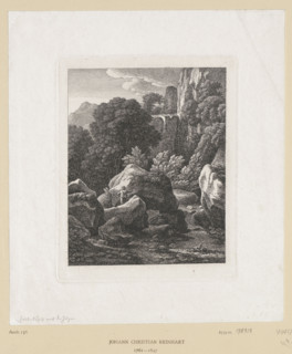 Felslandschaft mit der Jäger, Reinhart, Johann Christian (1761–1847), graphic artist; hunters;